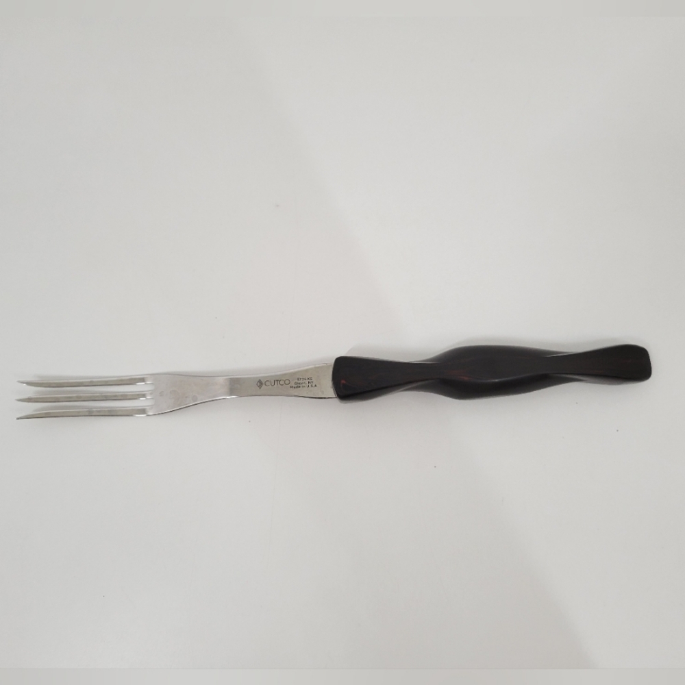 CUTCO 1726 KG Stainless Steel 3 Tine Turning Fork Classic Brown Handle USA